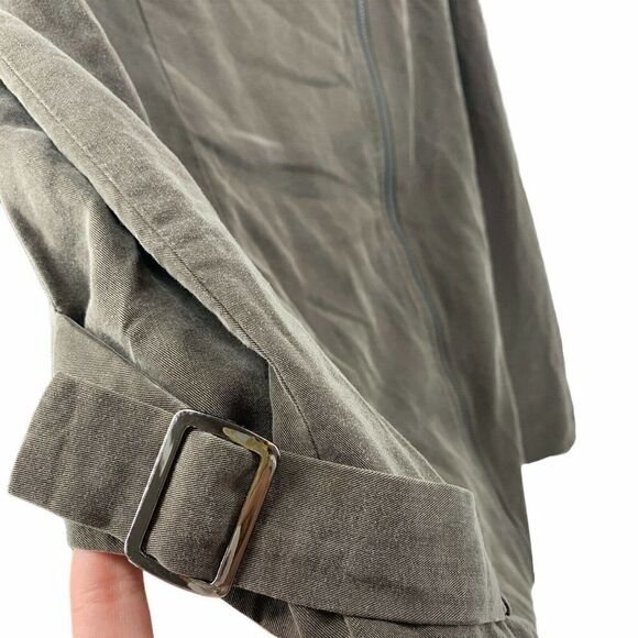 ASTR Gray Tencel Moto Jacket Asymmetric Zip Medium - Picture 5 of 11